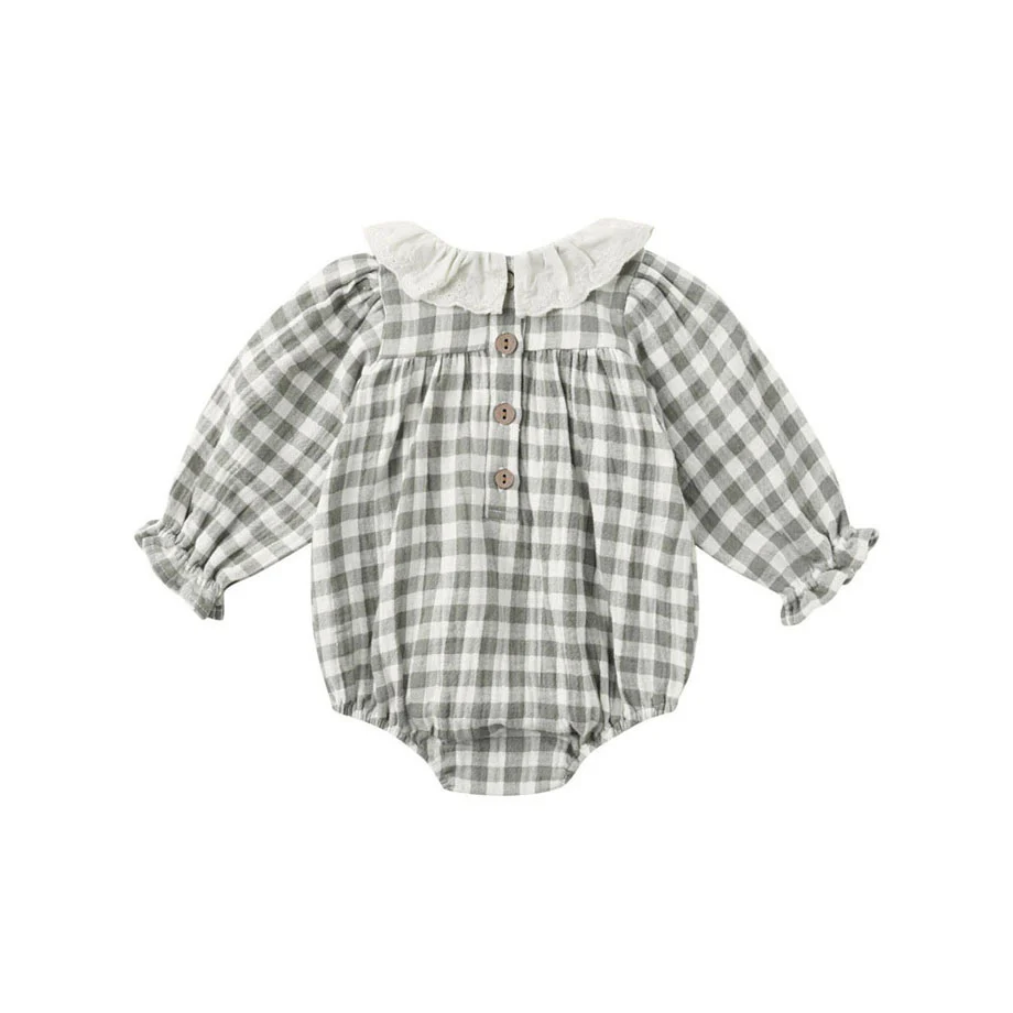 Quincy Mae Forest Check Callie Romper - Image 2