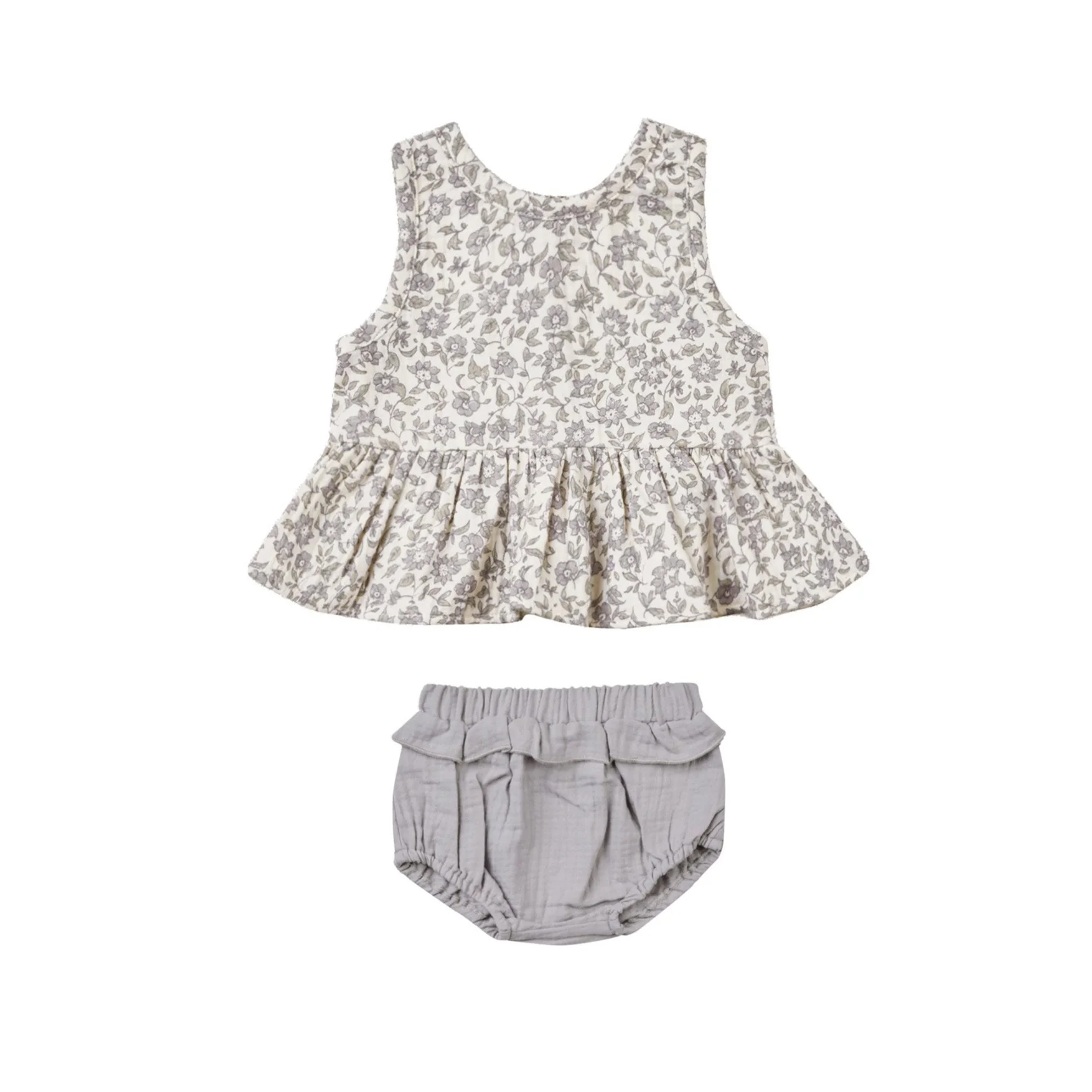 Quincy Mae French Garden Sleeveless Peplum Set