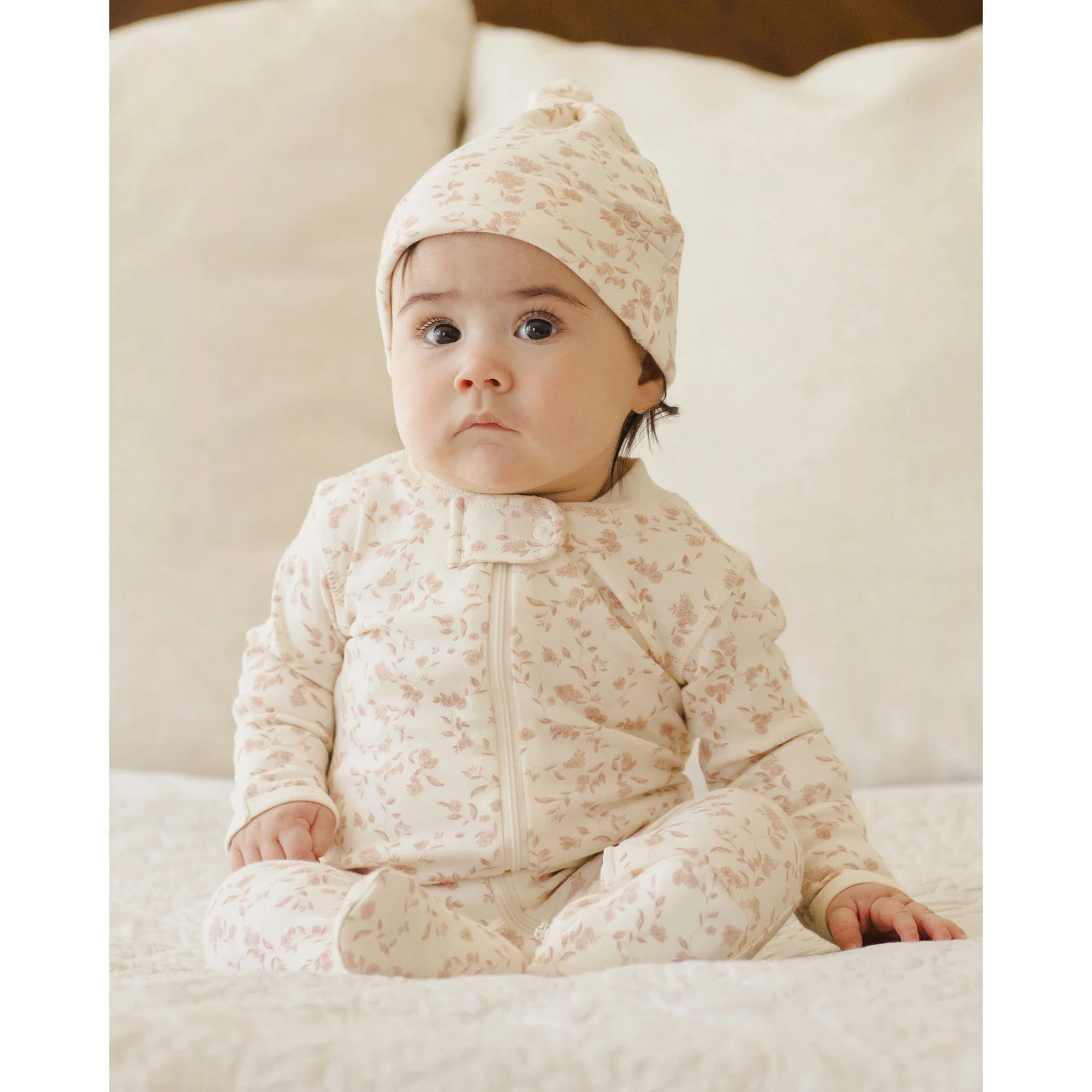 Quincy Mae French Garden Zip Long Sleeve Sleeper Footie - Image 2