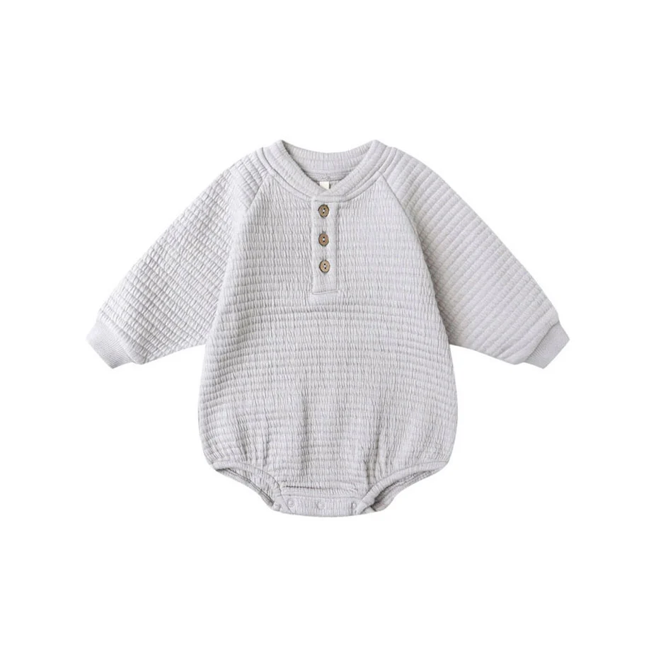 Quincy Mae Frost Henley Bubble Romper