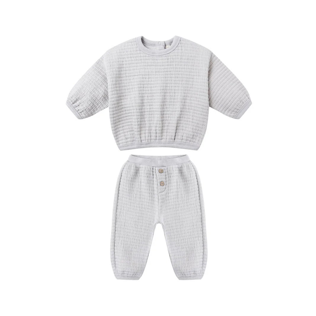 Quincy Mae Frost Textured Sweat Set