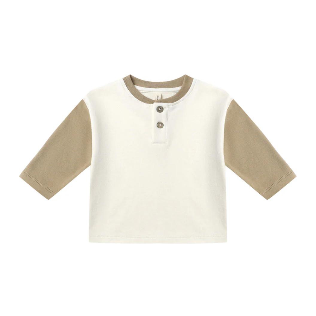Quincy Mae Gold Henley Tee
