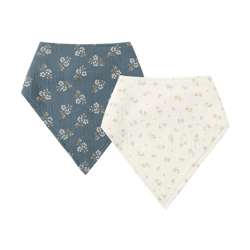 Quincy Mae Golden Floral, Blue Floral Bandana Scarf, 2 Pack