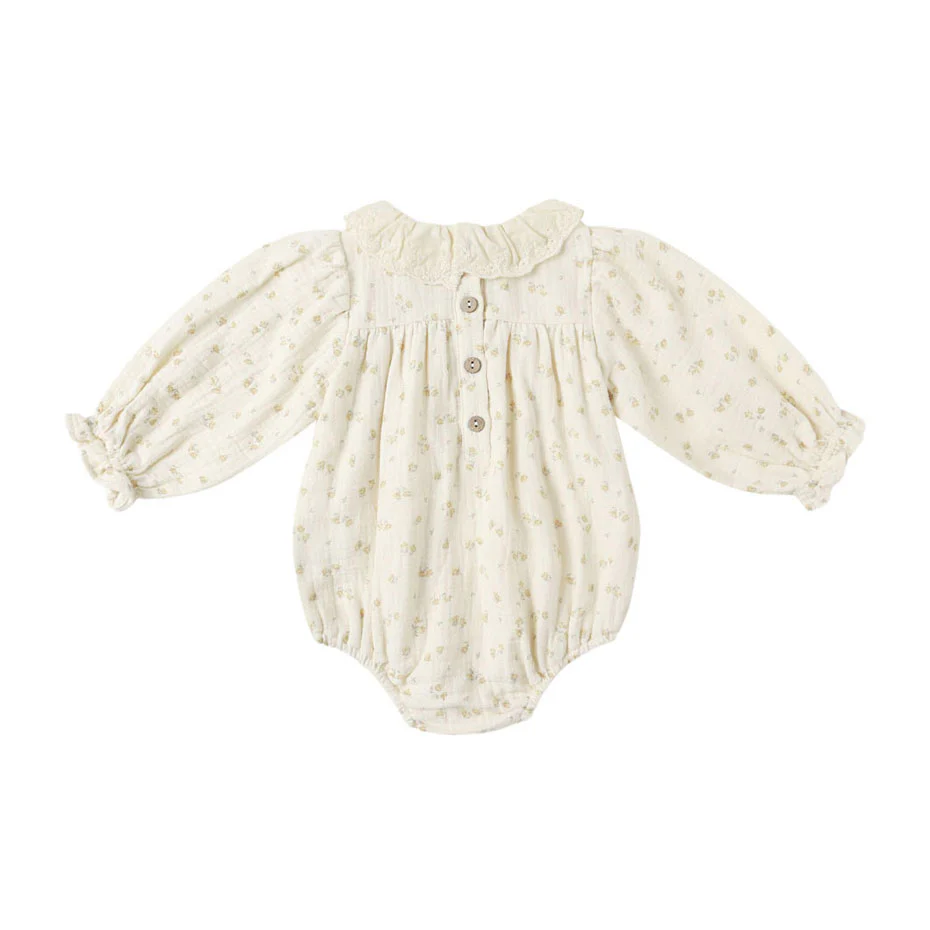 Quincy Mae Golden Floral Callie Romper - Image 3