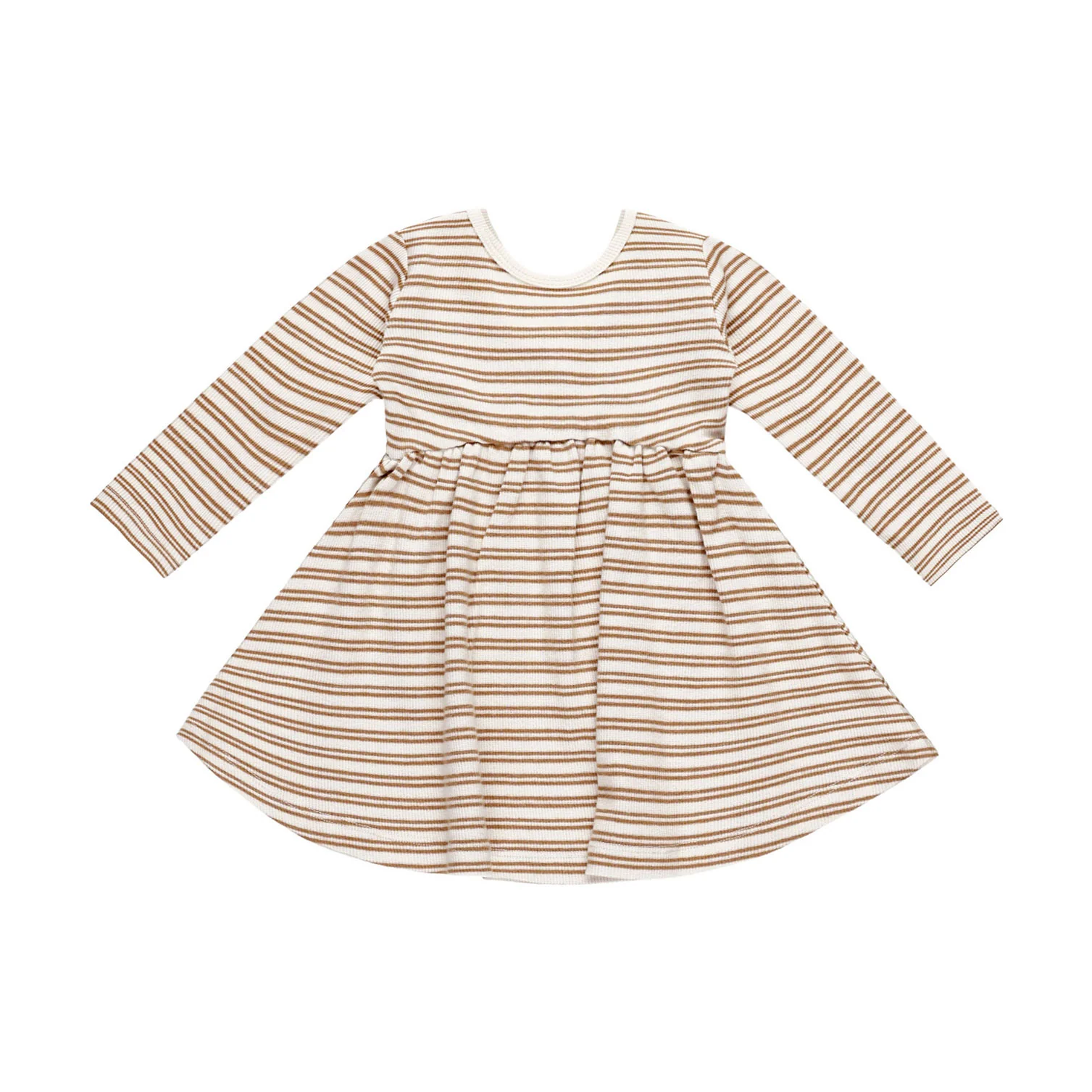 Quincy Mae Golden Stripe Ribbed Long SleeveDress