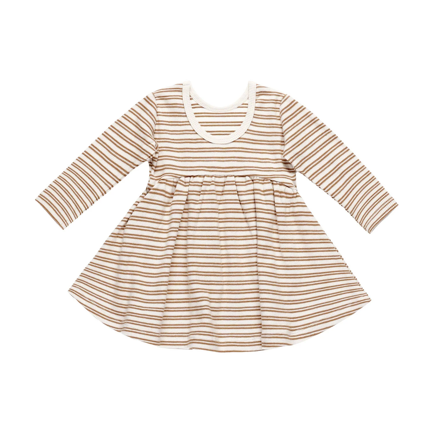 Quincy Mae Golden Stripe Ribbed Long SleeveDress - Image 2