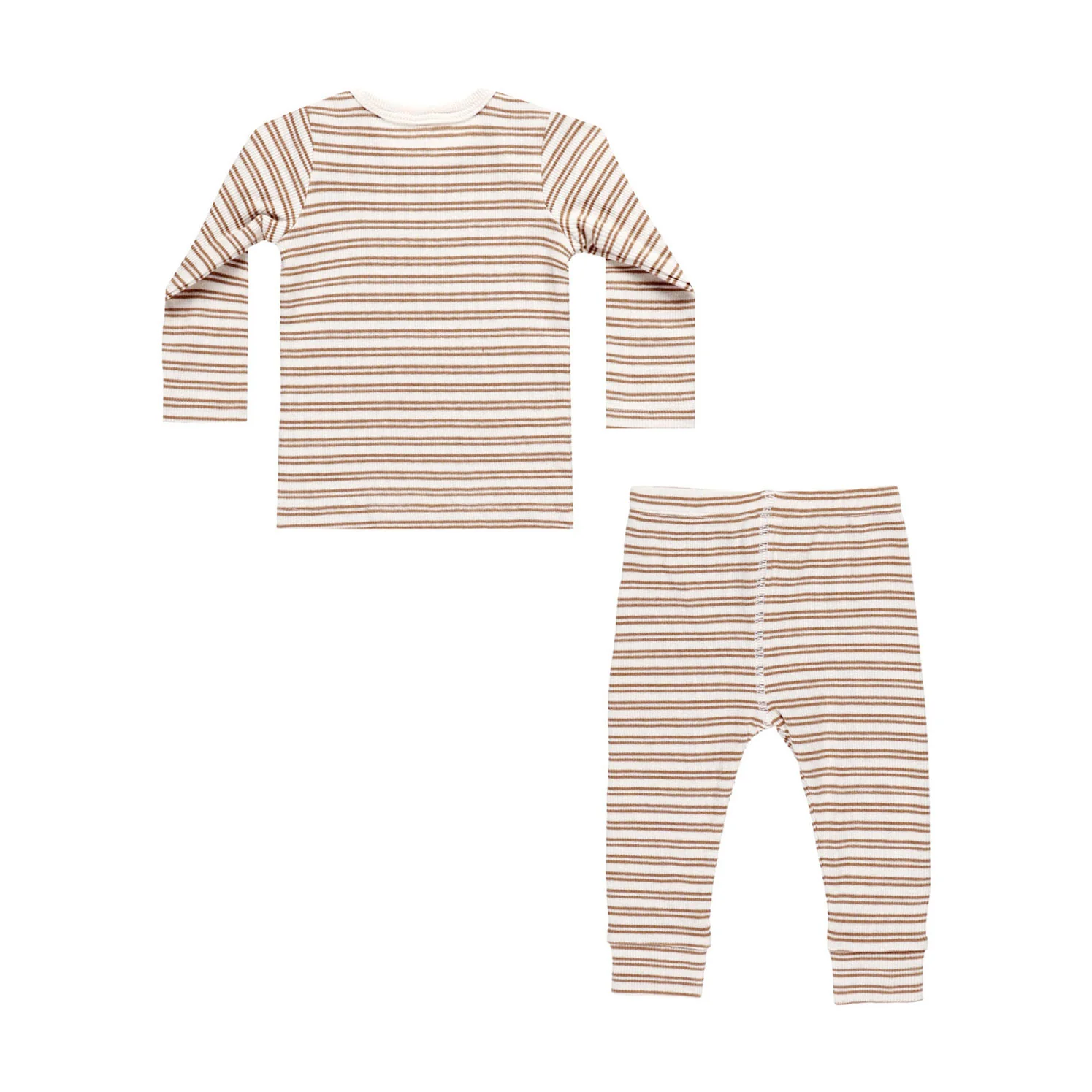 Quincy Mae Golden Stripe Ribbed Tee + Legging Set - Image 3