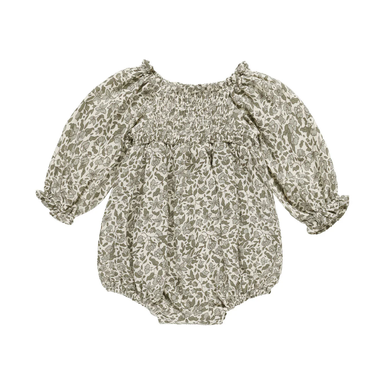 Quincy Mae Green Garden Eden Romper