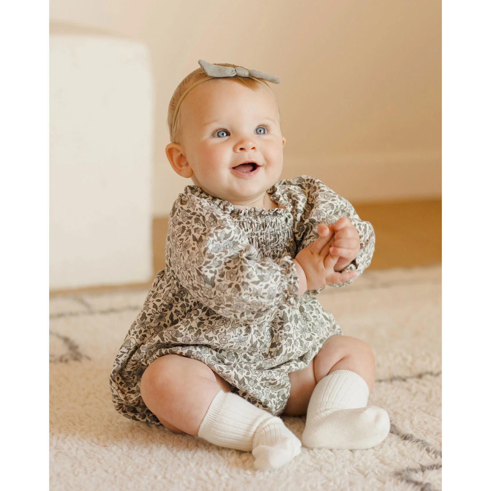 Quincy Mae Green Garden Eden Romper - Image 3
