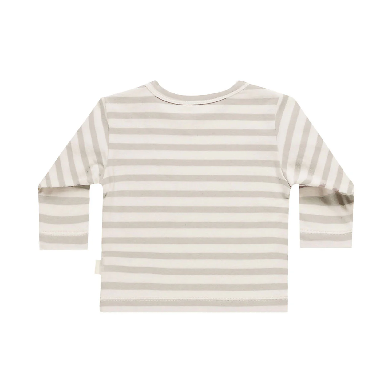 Quincy Mae Grey Stripe Long Sleeve Pocket Tee - Image 2