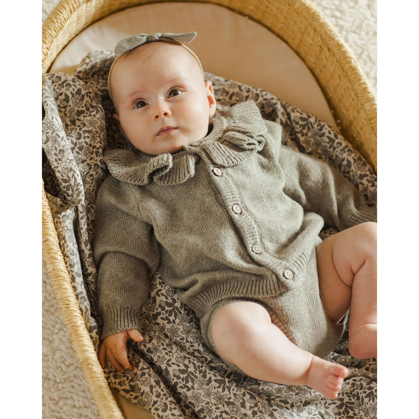 Quincy Mae Heathered Basil Knit Bloomer - Image 2