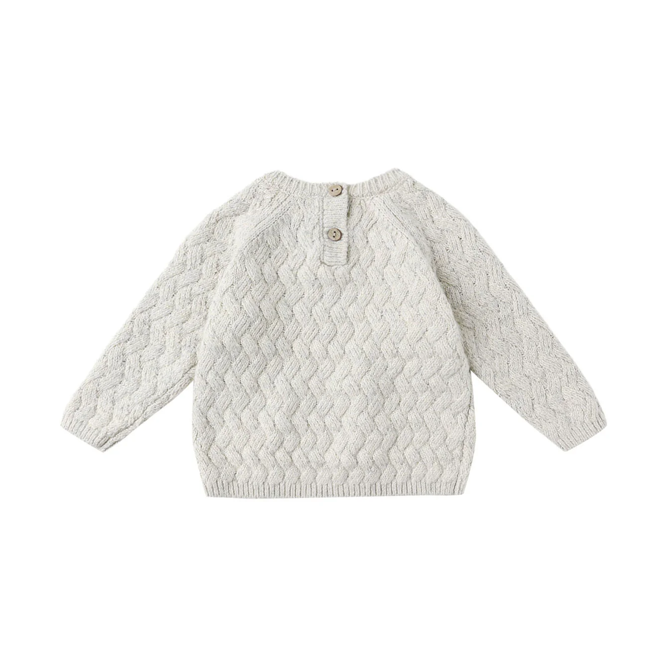 Quincy Mae Heathered Blue Knit Sweater - Image 2