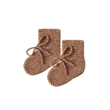 Quincy Mae Heathered Cedar Knit Booties