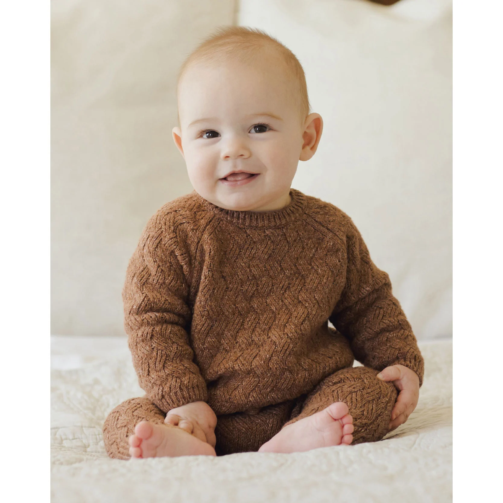 Quincy Mae Heathered Cedar Knit Sweater - Image 2