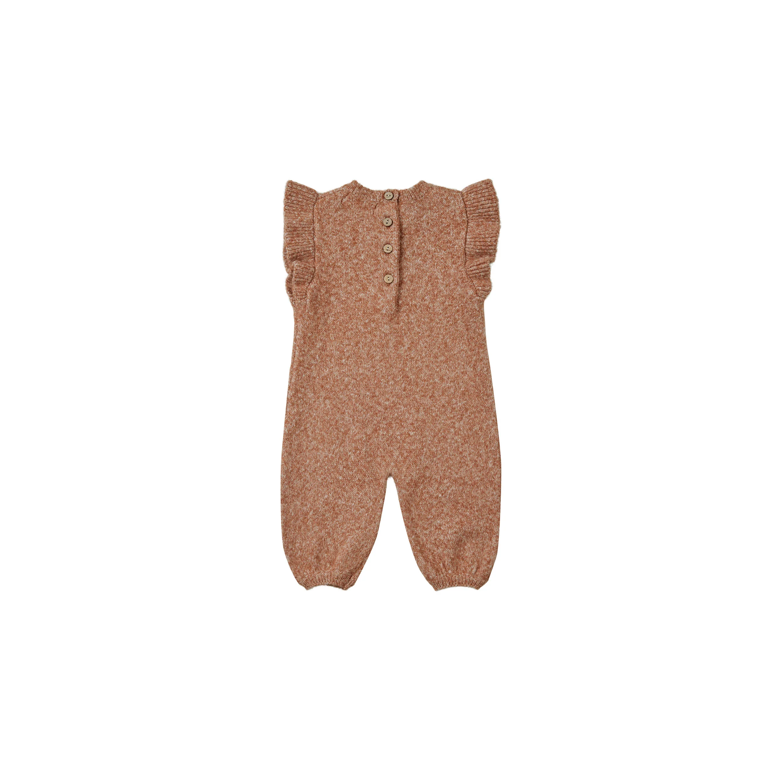 Quincy Mae Heathered Clay Mira Knit Romper - Image 2