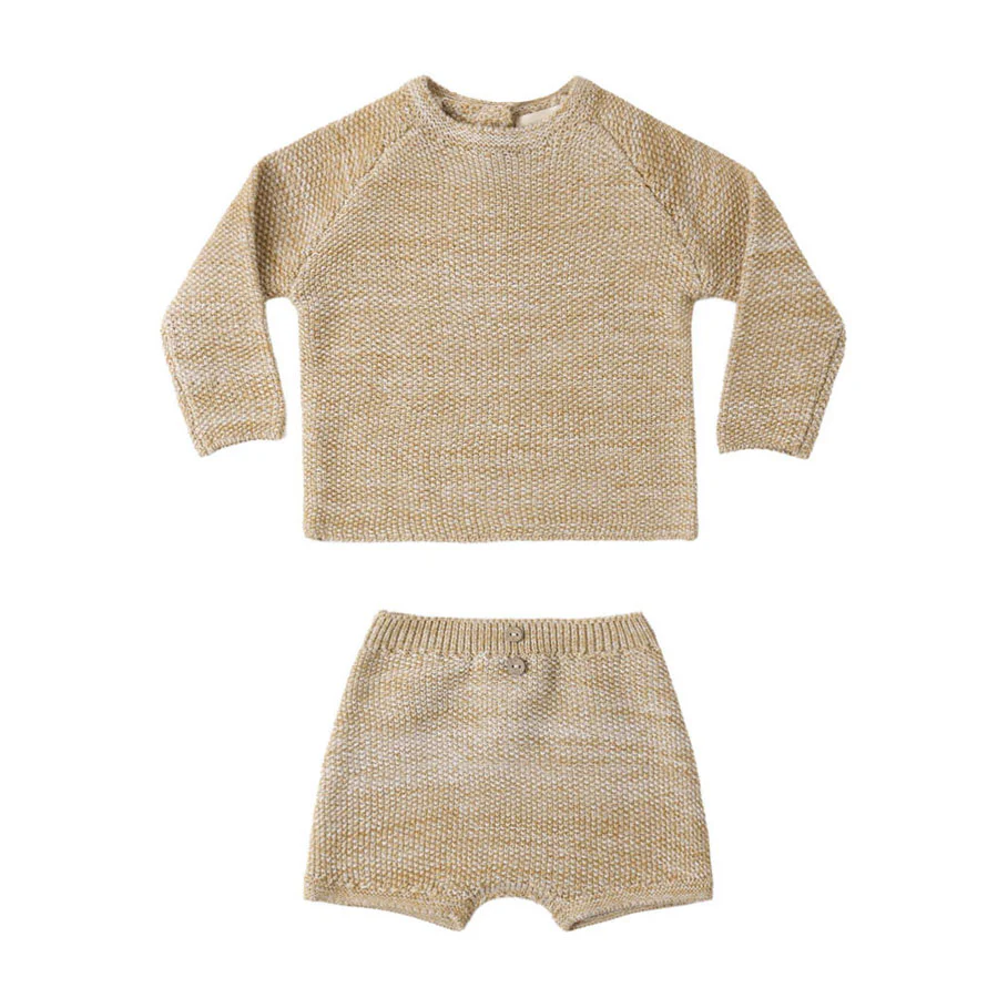 Quincy Mae Heathered Honey Summer Knit Set