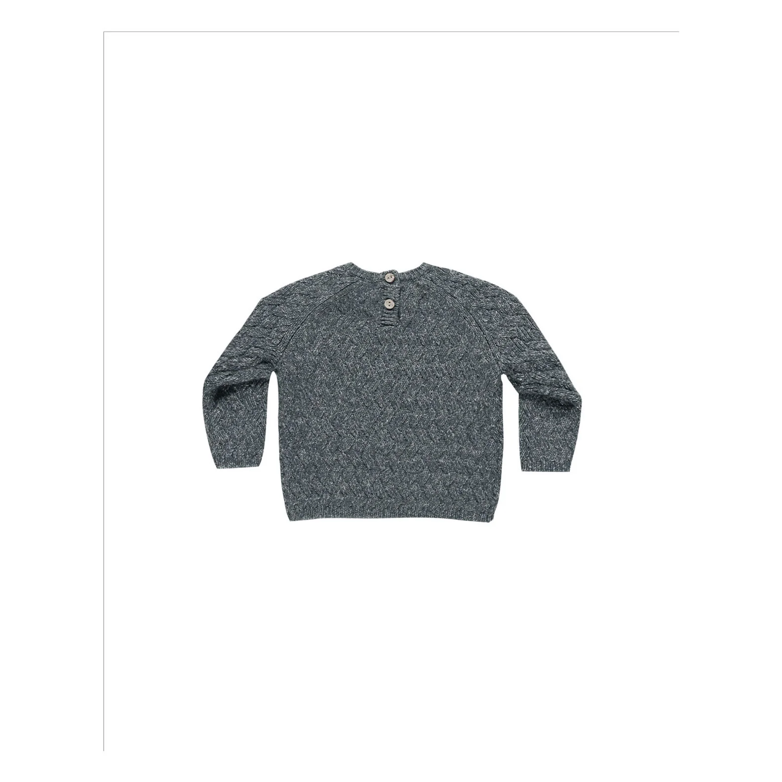 Quincy Mae Heathered Indigo Knit Sweater - Image 2