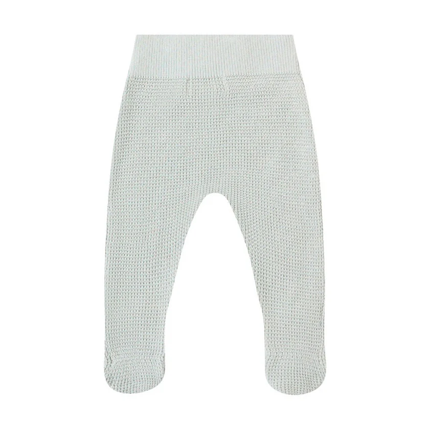 Quincy Mae Ice Blue Footed Knit Baby Pant - Image 2