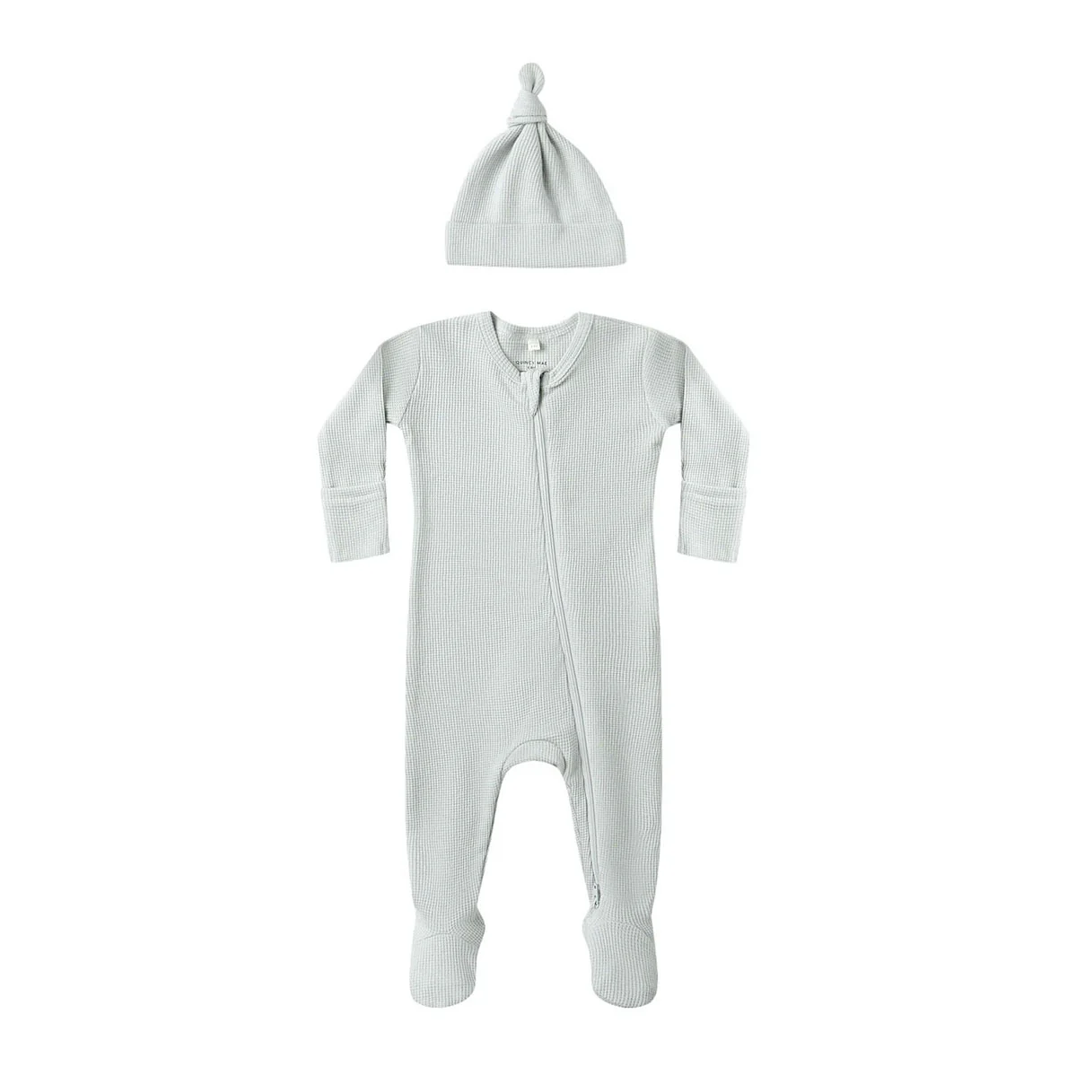 Quincy Mae Ice Blue Waffle Sleep Baby Set