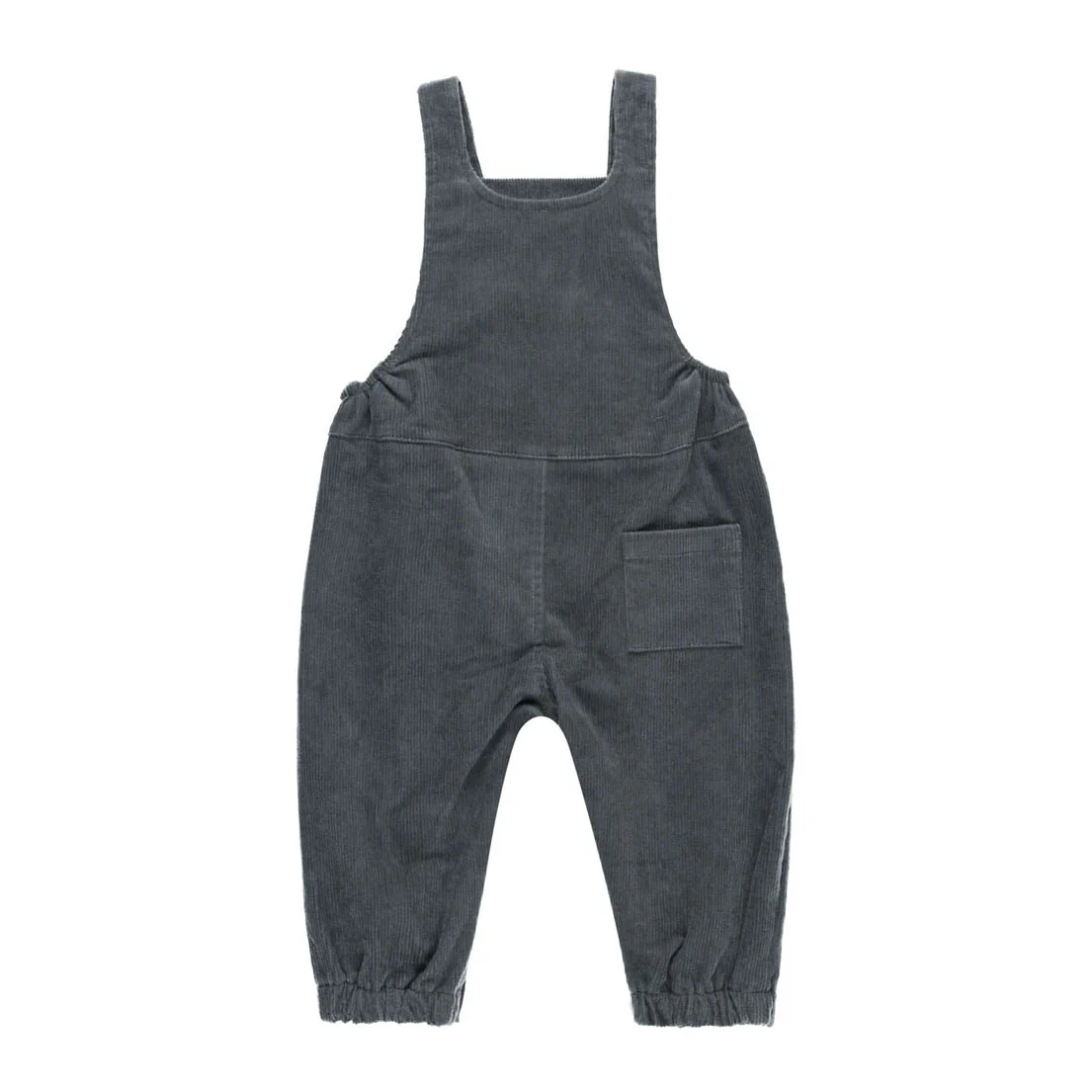 Quincy Mae Indigo Cordouroy Baby Overalls - Image 2