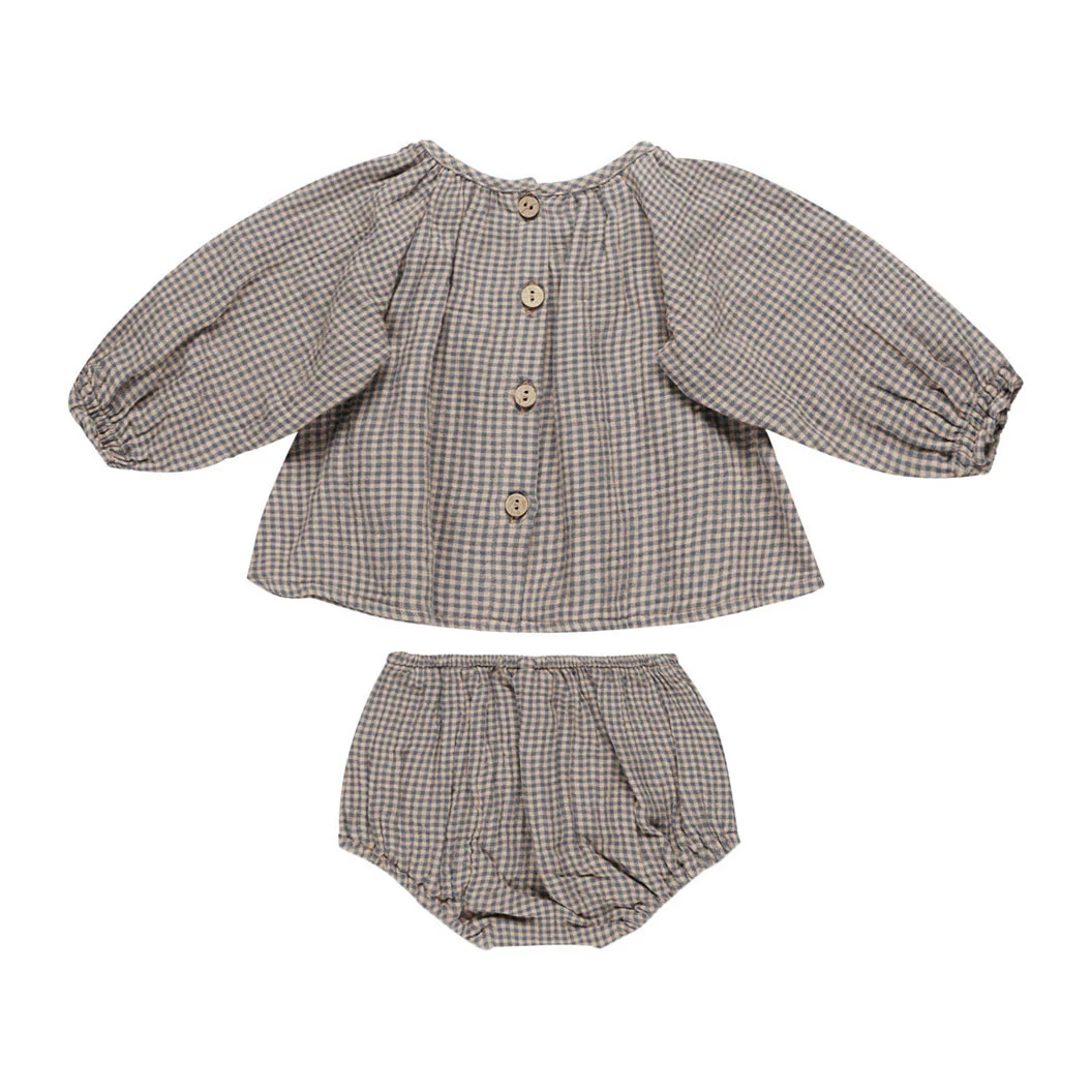 Quincy Mae Indigo Gingham Cici Set - Image 2