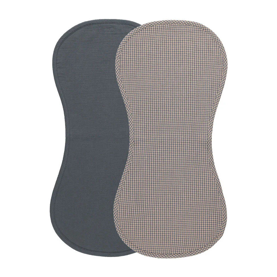 Quincy Mae Indigo Indigo Gingham Burp Cloth 2 Pack