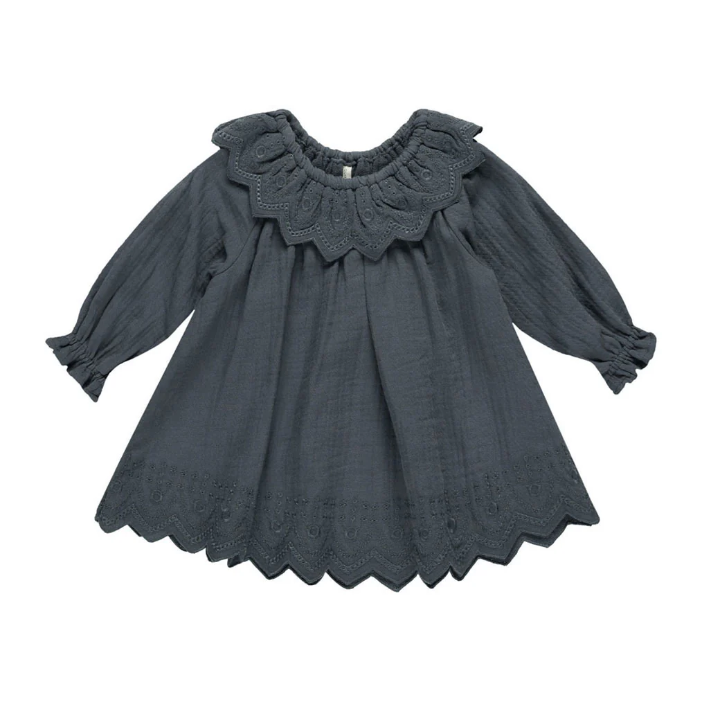 Quincy Mae Indigo Long  Sleeve Isla Dress