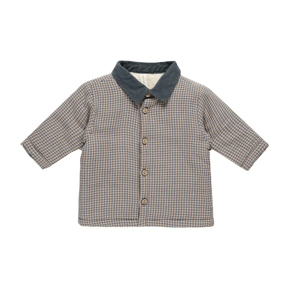 Quincy Mae Indigo Plaid Ford Jacket