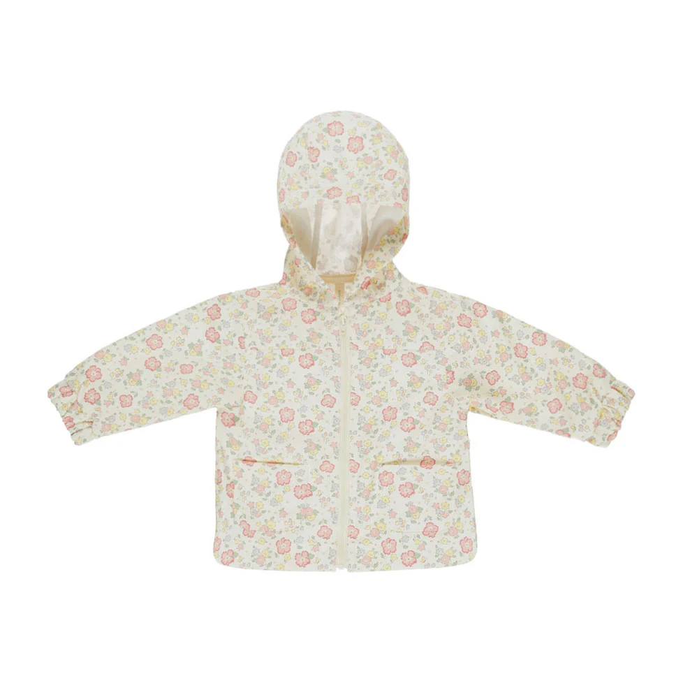 Quincy Mae Ivory Bloom Rain Coat