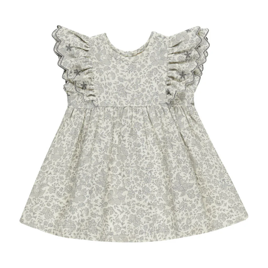 Quincy Mae Ivory Blue Blossom Alina Dress