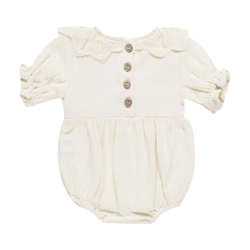Quincy Mae Ivory Collared Romper - Image 2