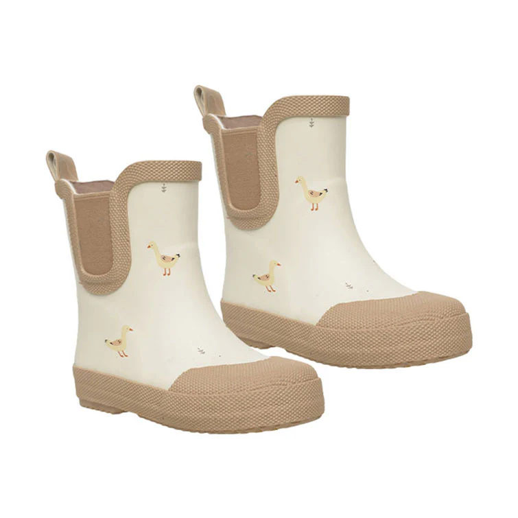 Quincy Mae Ivory Geese Rain Boots