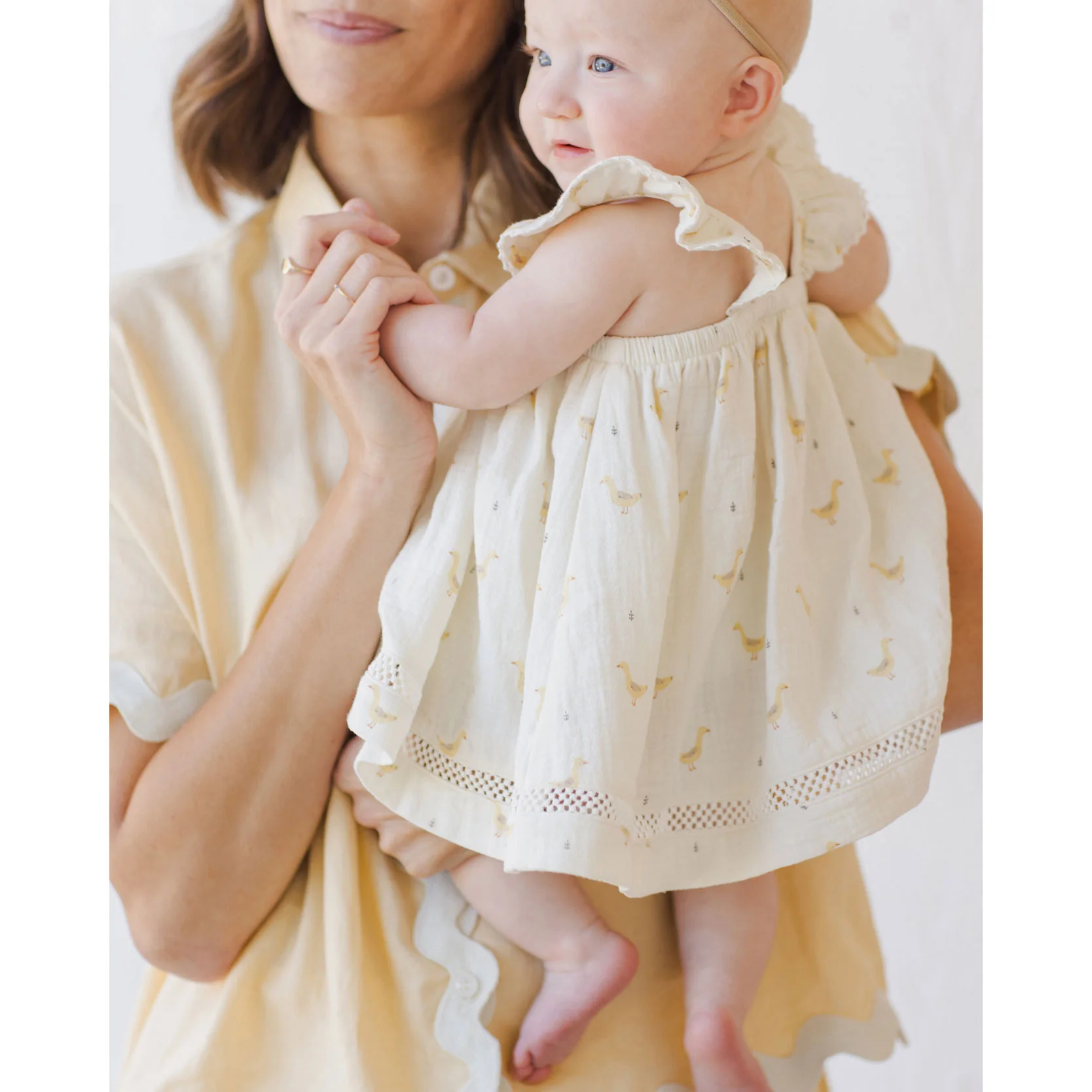 Quincy Mae Ivory Geese Ruffled Tank Dress - Image 2