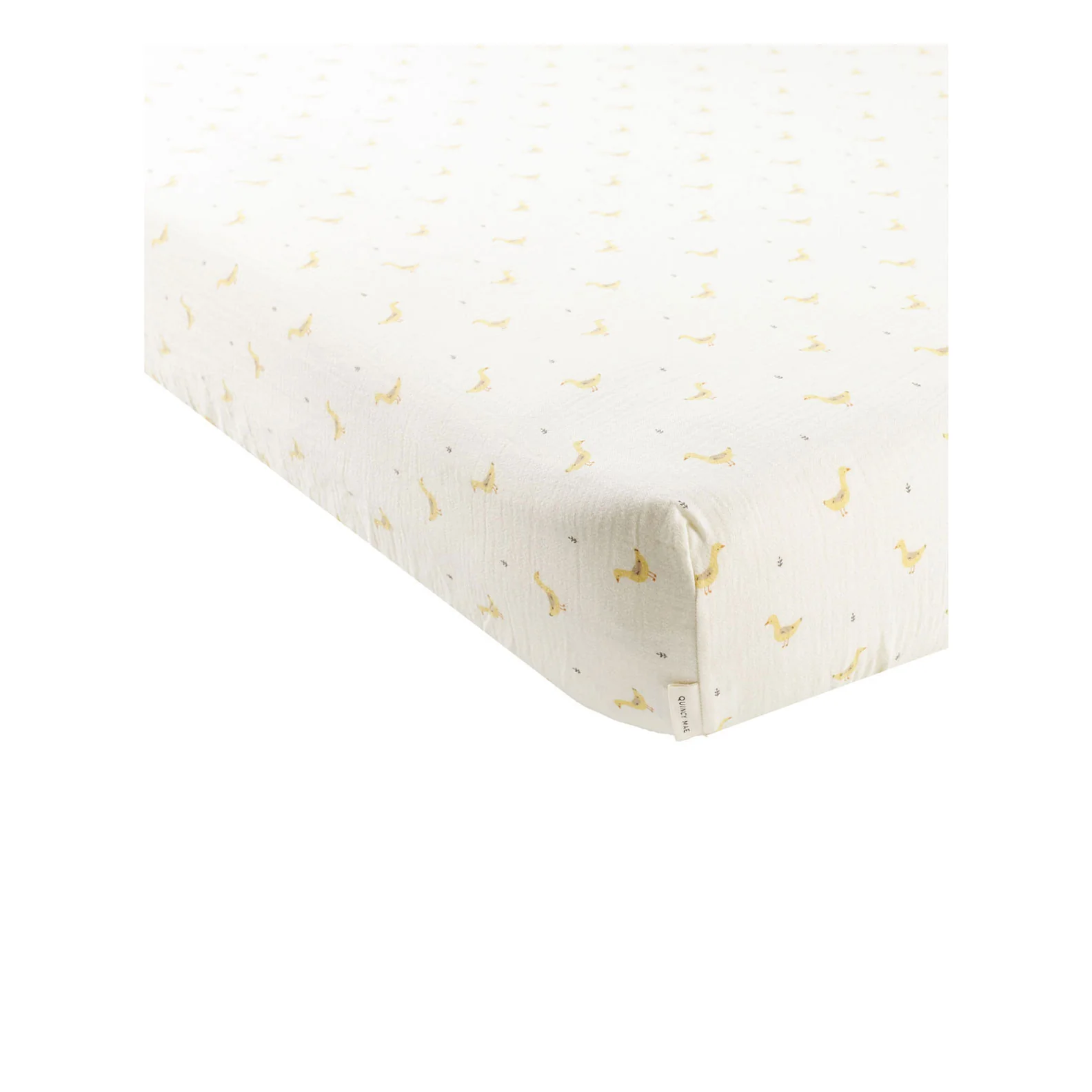Quincy Mae Ivory Geese Woven Crib Sheet