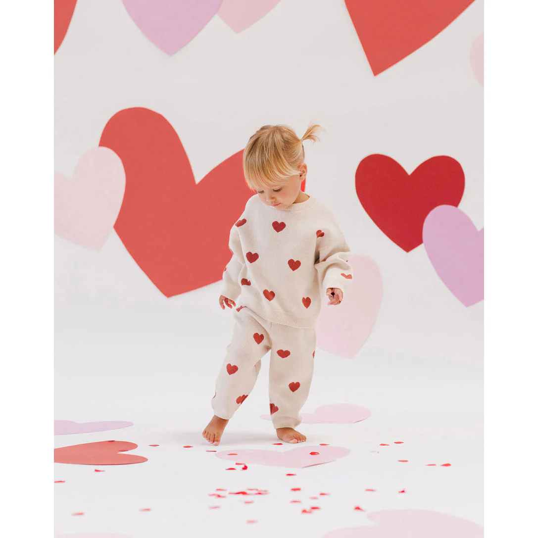 Quincy Mae Ivory Heart Knit Pants - Image 2