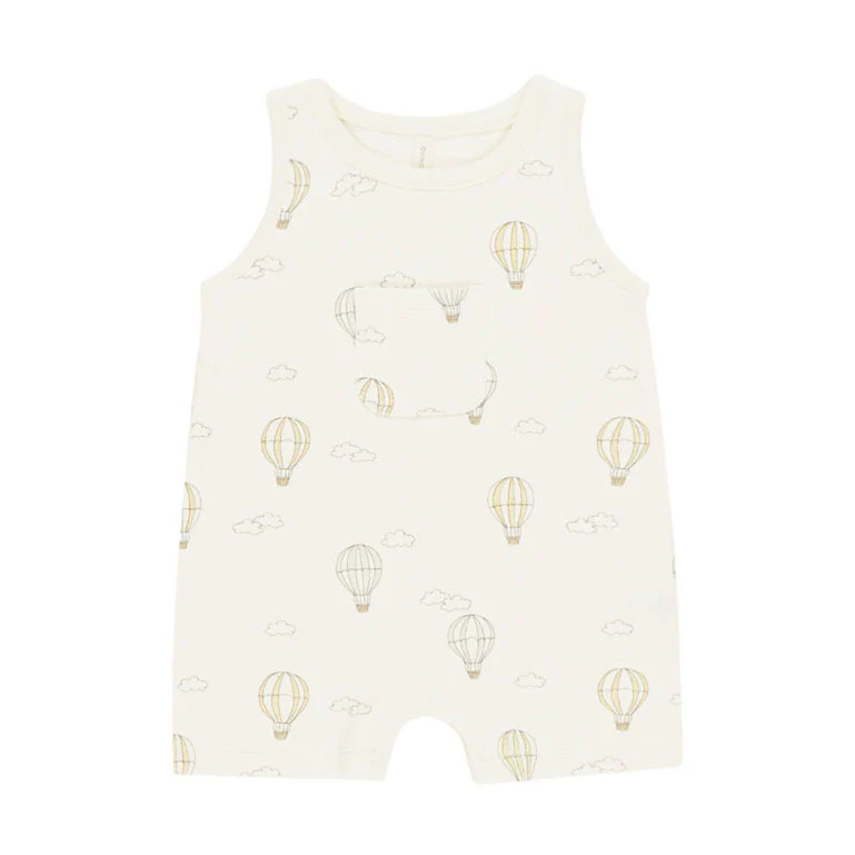 Quincy Mae Ivory Hot Air Balloons Sleeveless One-Piece