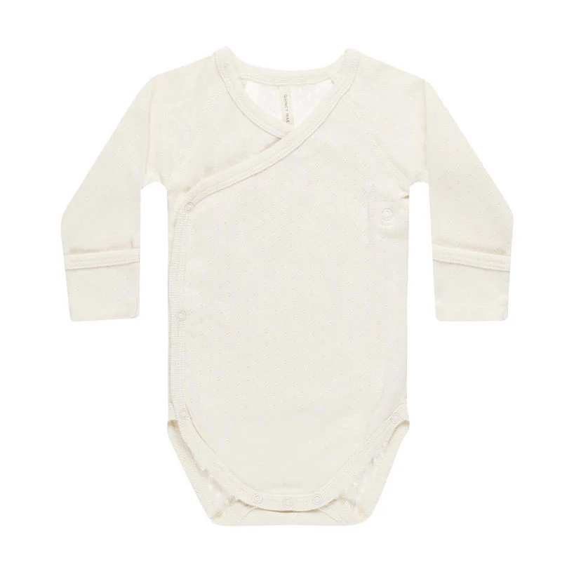 Quincy Mae Ivory Stripe Side Snap Bodysuit