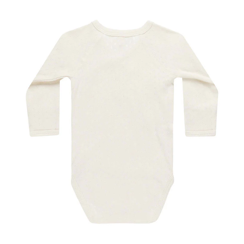 Quincy Mae Ivory Stripe Side Snap Bodysuit - Image 2