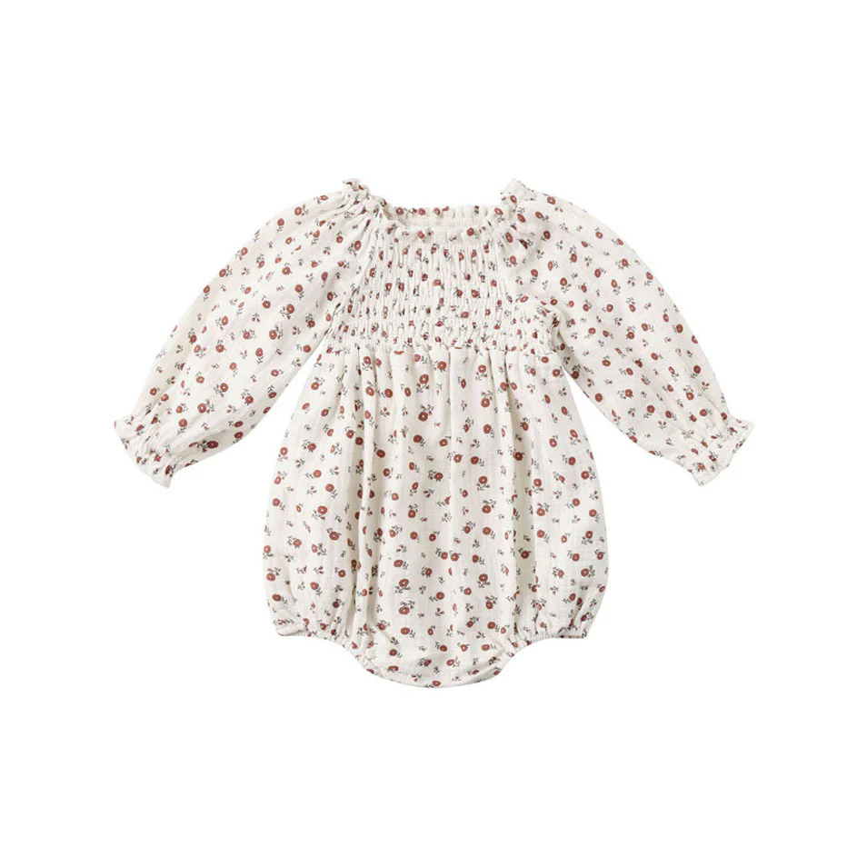 Quincy Mae Ivory Winter Ditsy Eden Romper