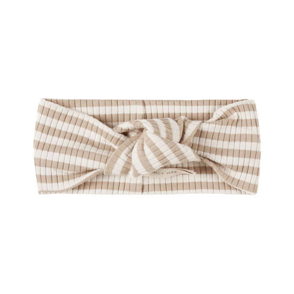 Quincy Mae Latte Stripe Knotted Headband