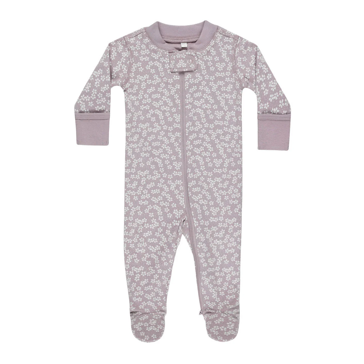 Quincy Mae Lavender Ditsy Zip Long Sleeve Sleeper Footie