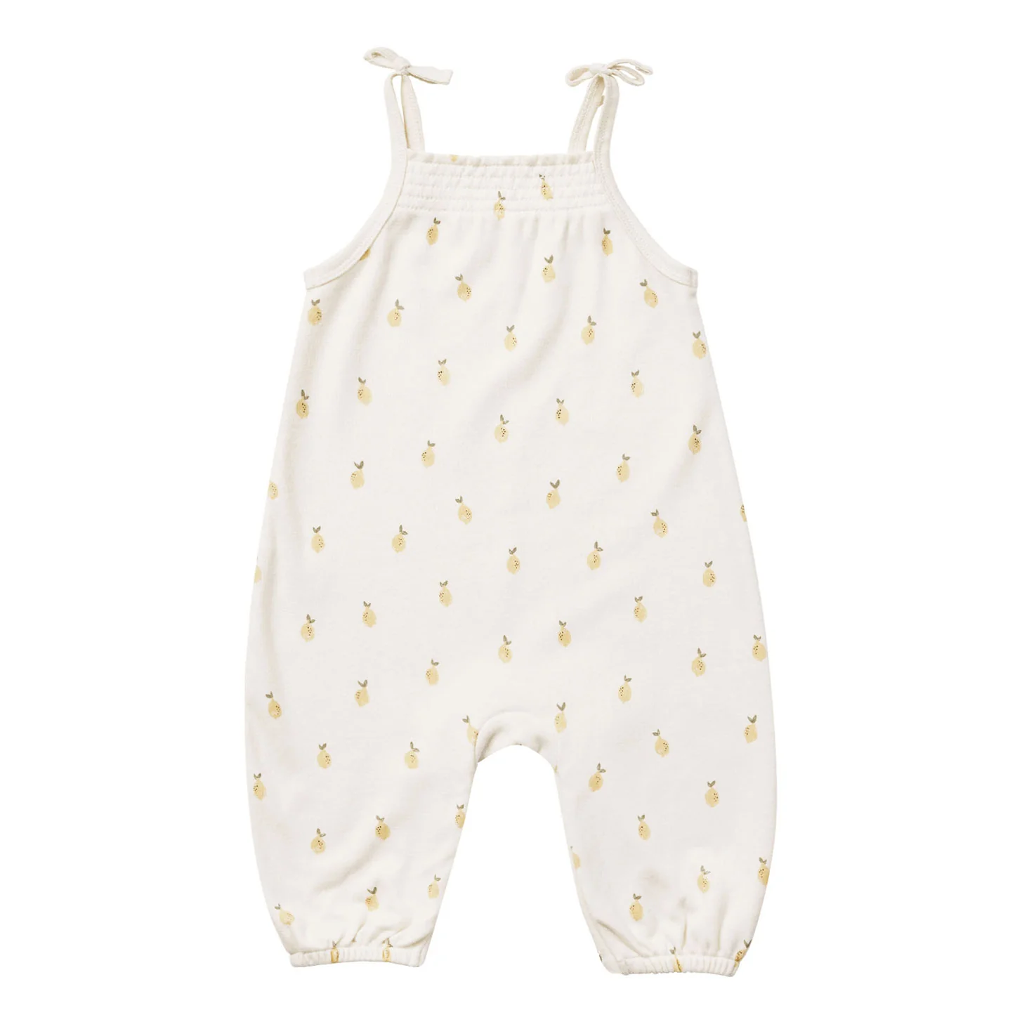 Quincy Mae Lemons Smocked Jumpsuit