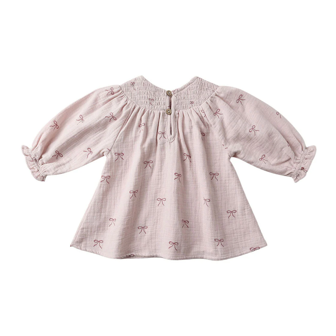 Quincy Mae Lilac Bows V Smocked Dress - Image 3