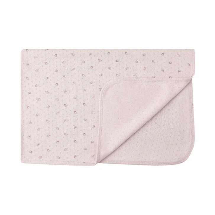 Quincy Mae Lilac Ditsy Pointelle Baby Blanket - Image 2