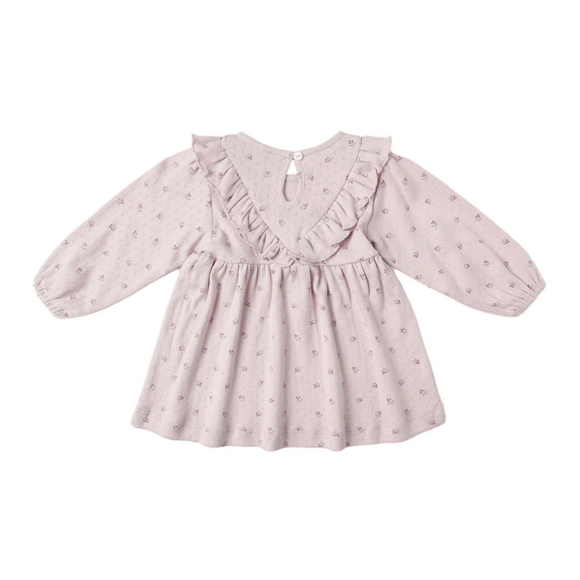 Quincy Mae Lilac Ditsy Ruffle V Dress - Image 2