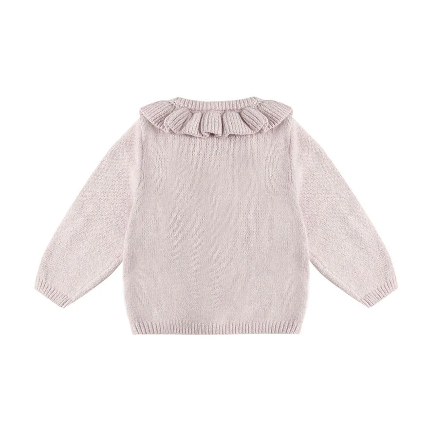 Quincy Mae Lilac Ruffle Collar Cardigan - Image 2