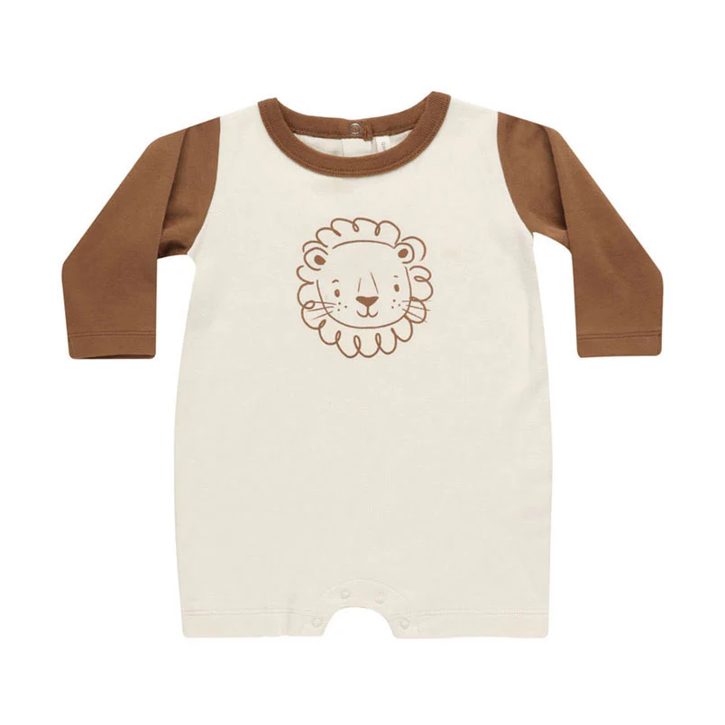 Quincy Mae Lion Long Sleeve Romper