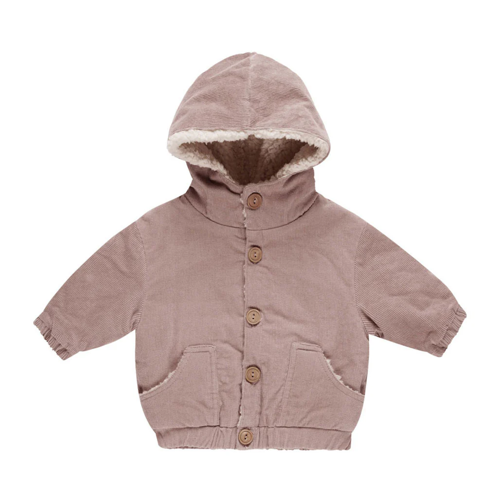 Quincy Mae Mauve Corduroy Hooded Jacket