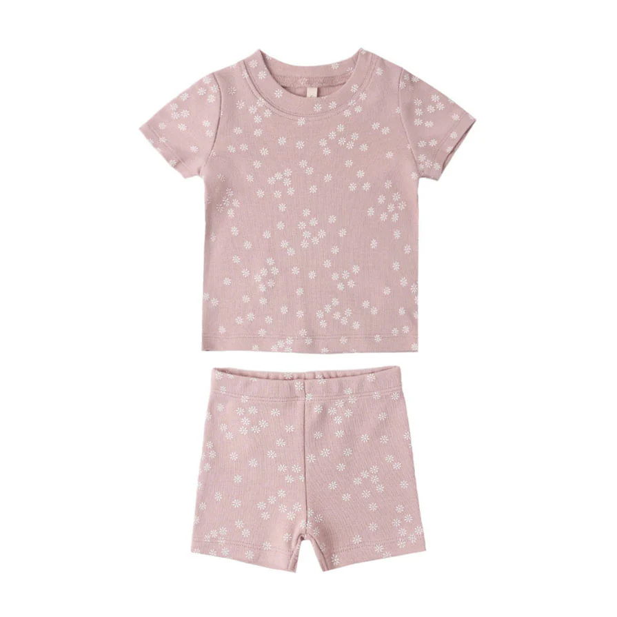Quincy Mae Mauve Ditsy Summer Pajama Set