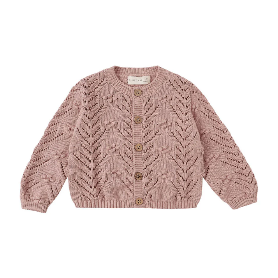Quincy Mae Mauve Knit Cardigan